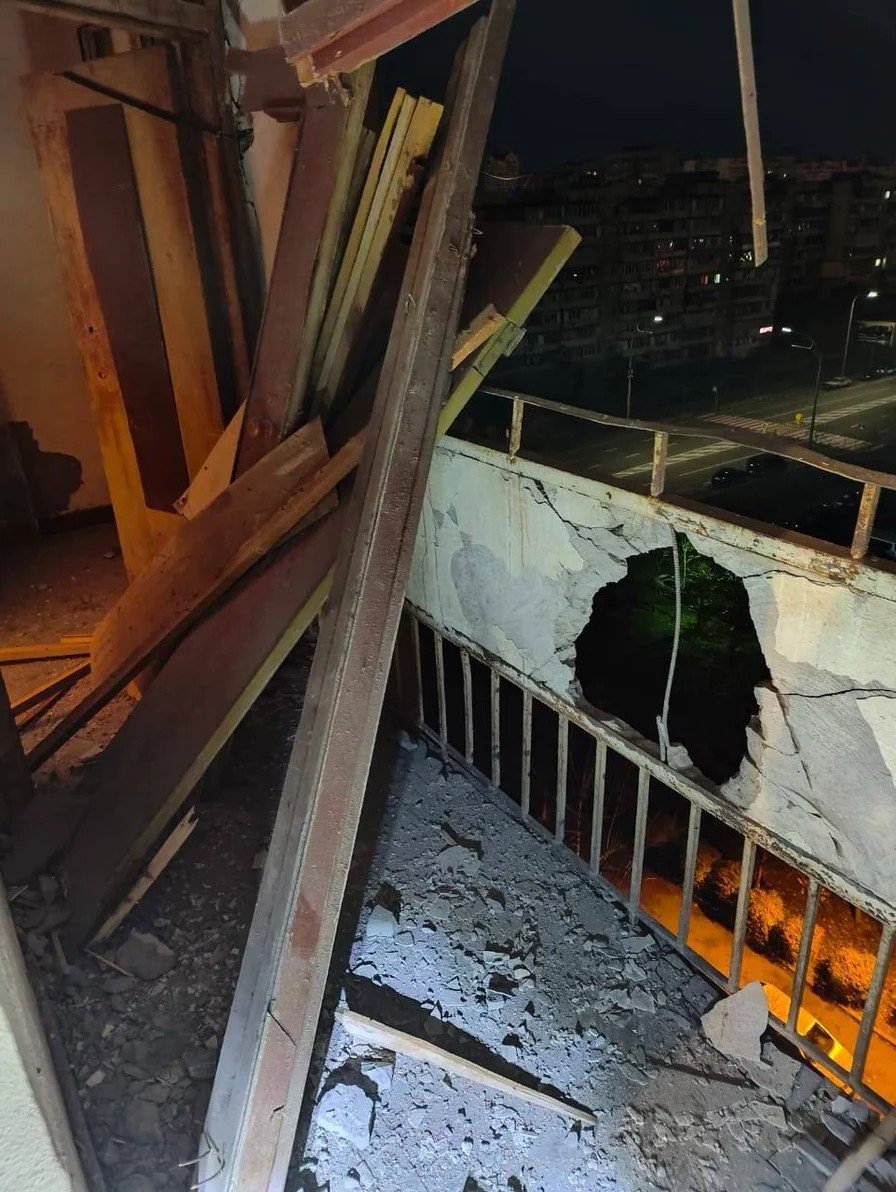 High-rise hotel in Obolonskyi hit by drone debris