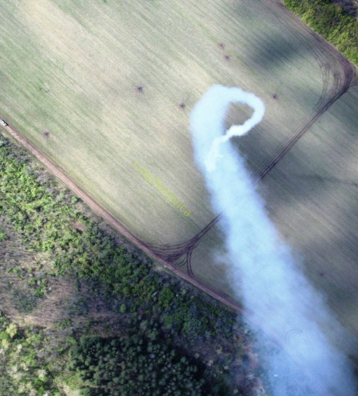 Missile russe vu depuis un drone ukrainien