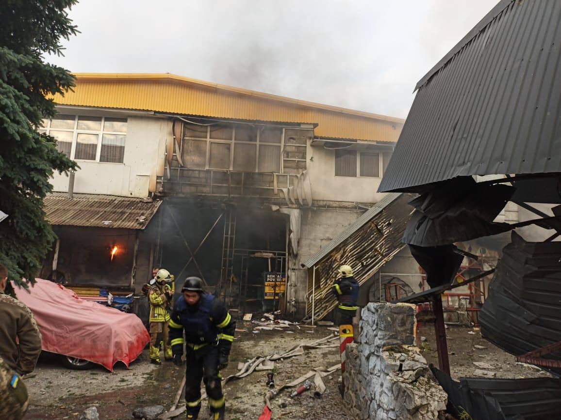 Kyiv missile strike damages homes, cars, and warehouse