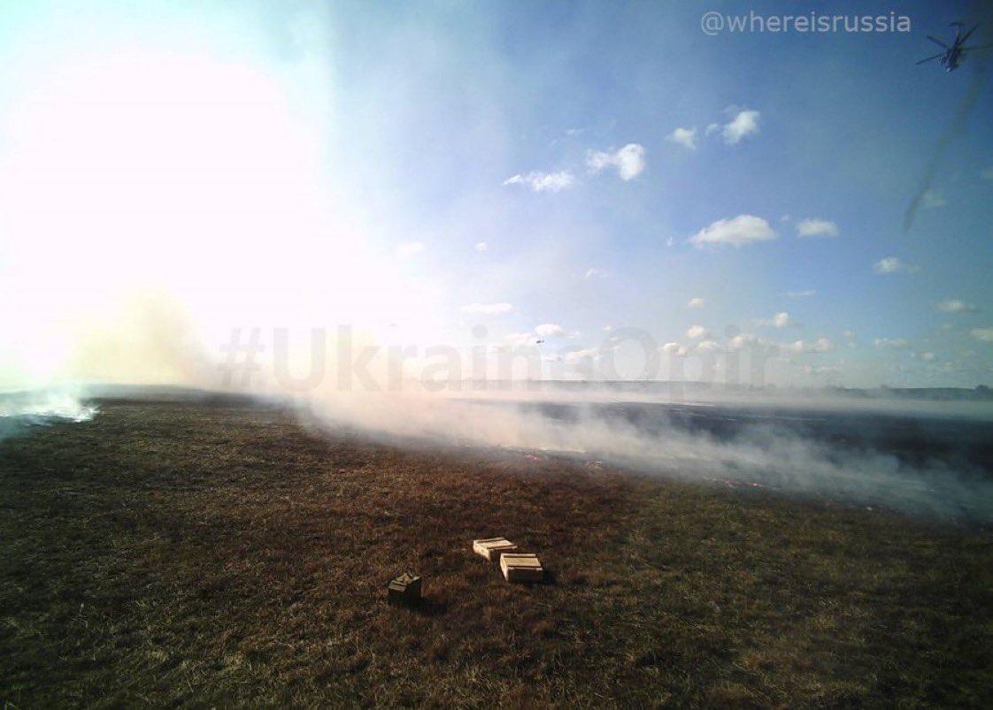 Russian military activity at Antonov airport, fighting ongoing