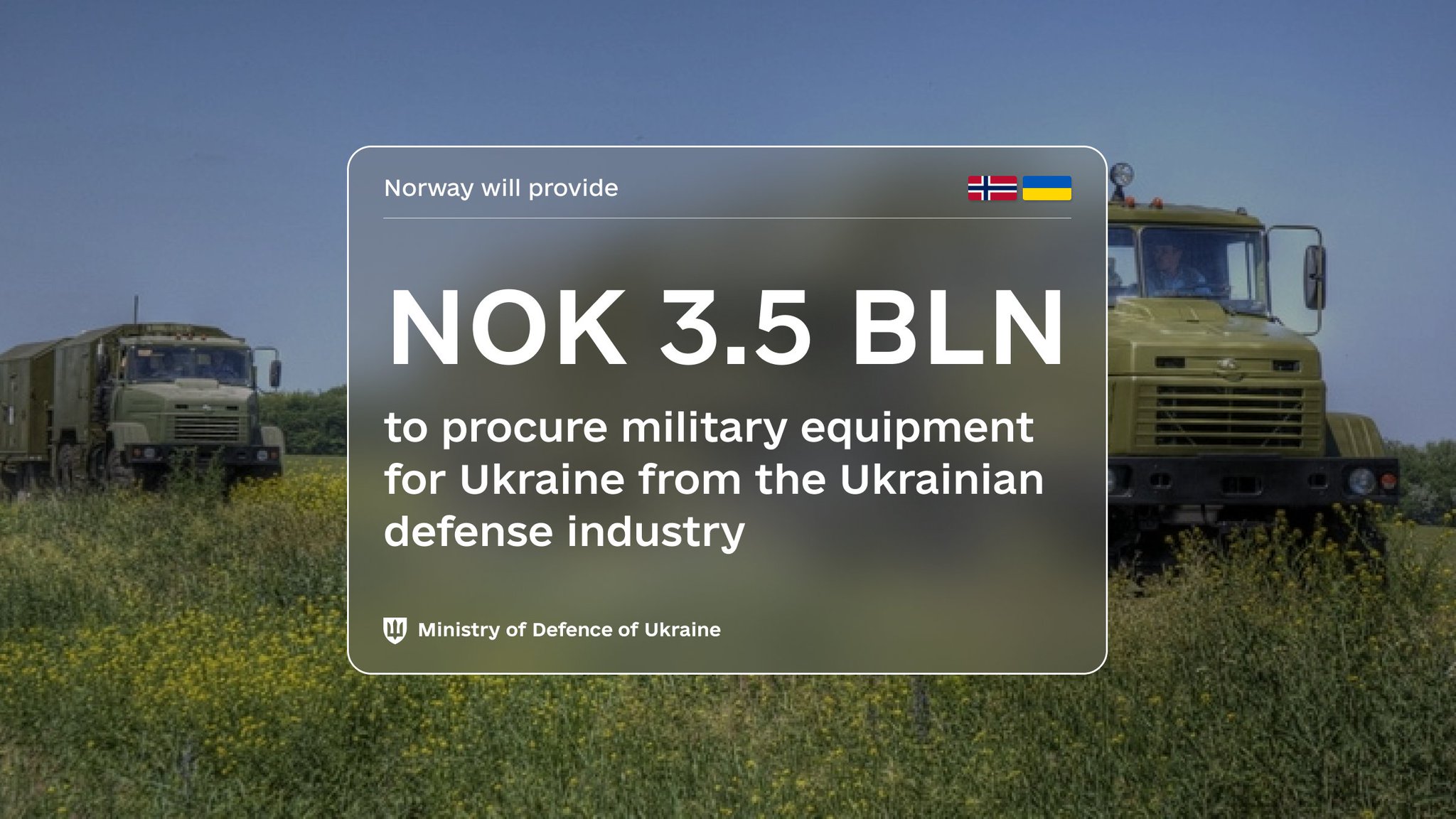 Norway to finance Ukraine defense equipment purchase