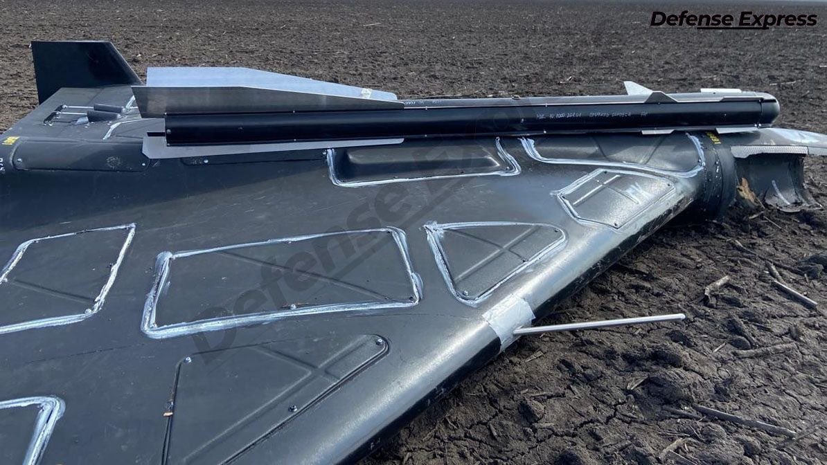 Russians mount mock R-60 missile on Shahed-136 drone.