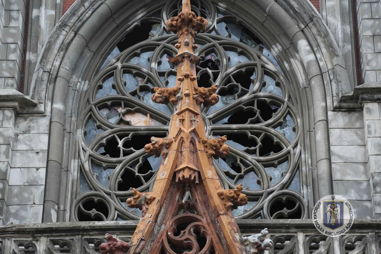 Russian strike damages stained glass windows of Kyiv church