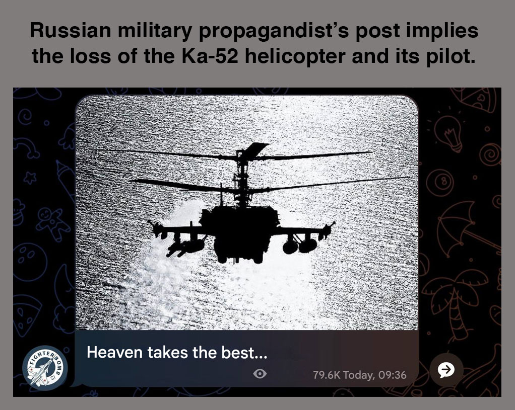 Sources russes pleurent pilote d’hélicoptère Ka-52