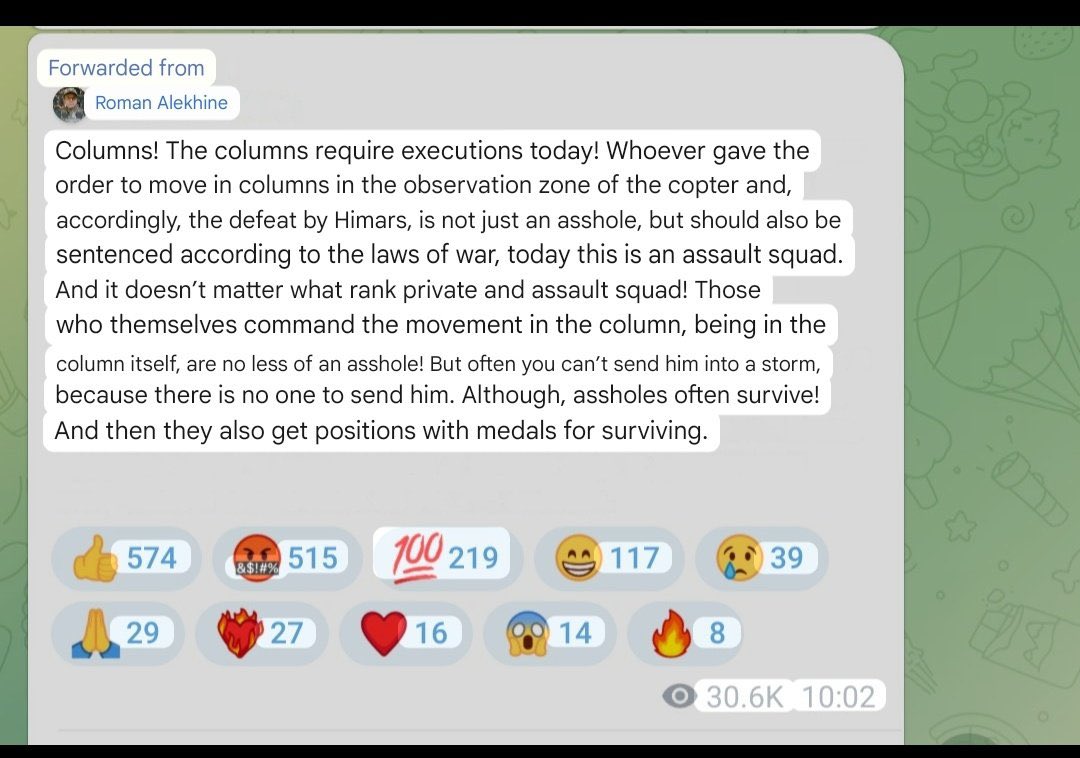 Russian channels comment on a blow to the Russian column