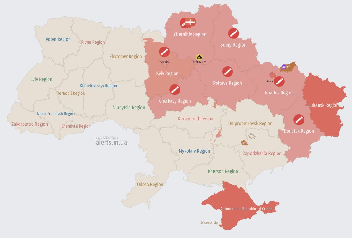 Current air threat situation in Ukraine