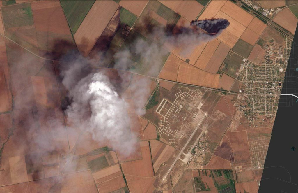 Satellite photo of fire near Kherson