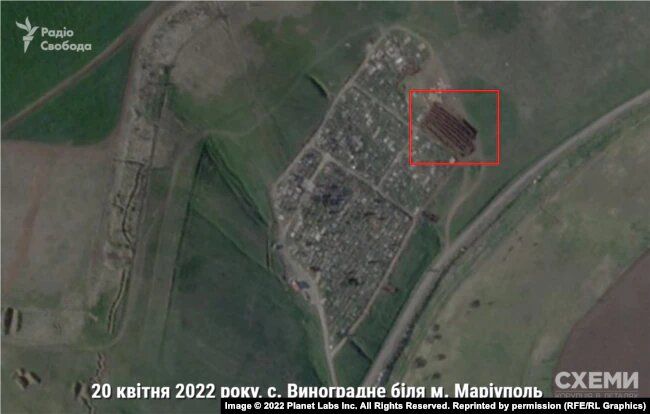 Planet satellite image shows mass grave enlarged to 45 by 25 meters