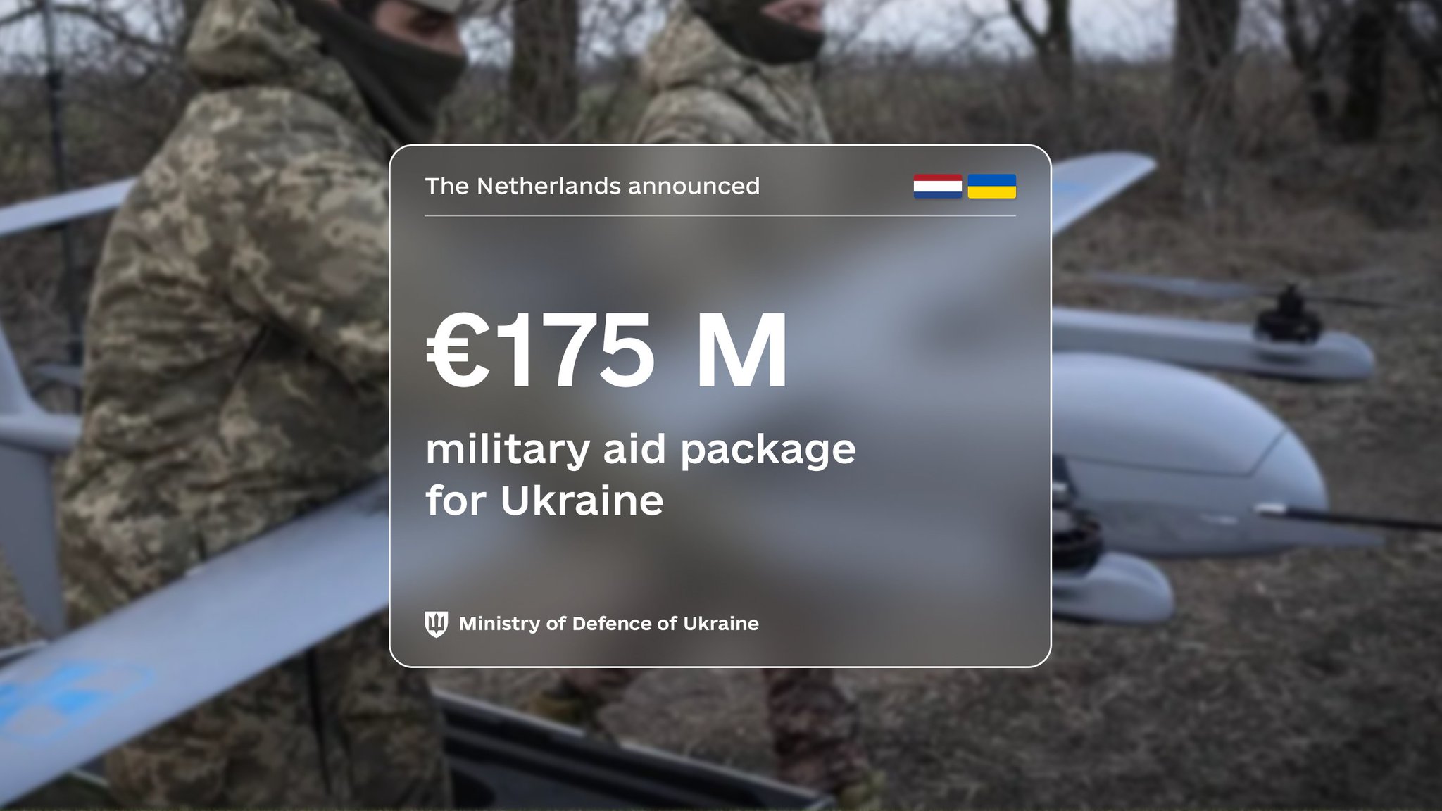 The Netherlands announces €175 million in military aid to Ukraine