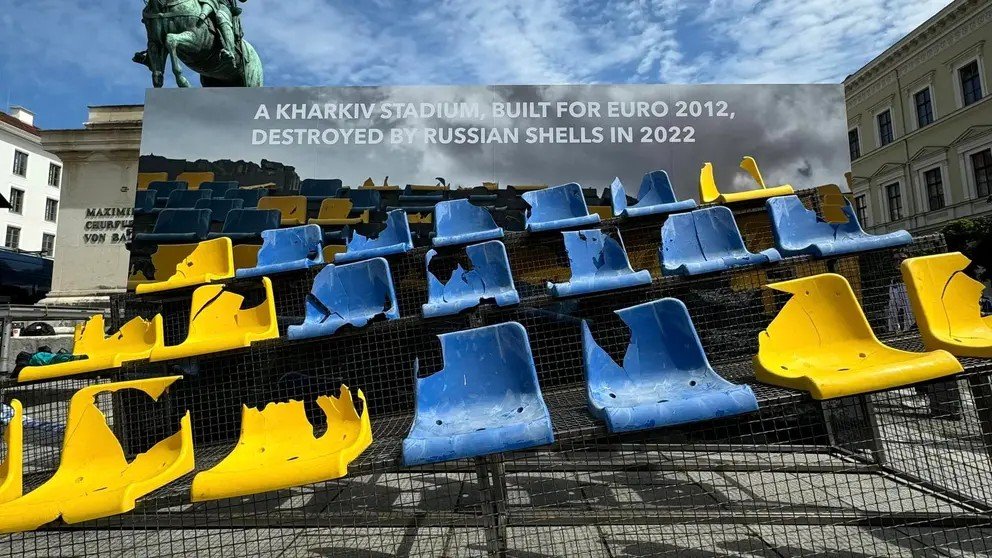 Kharkiv’s Soniachnyi Stadium stand installed in Munich for Euro 2024