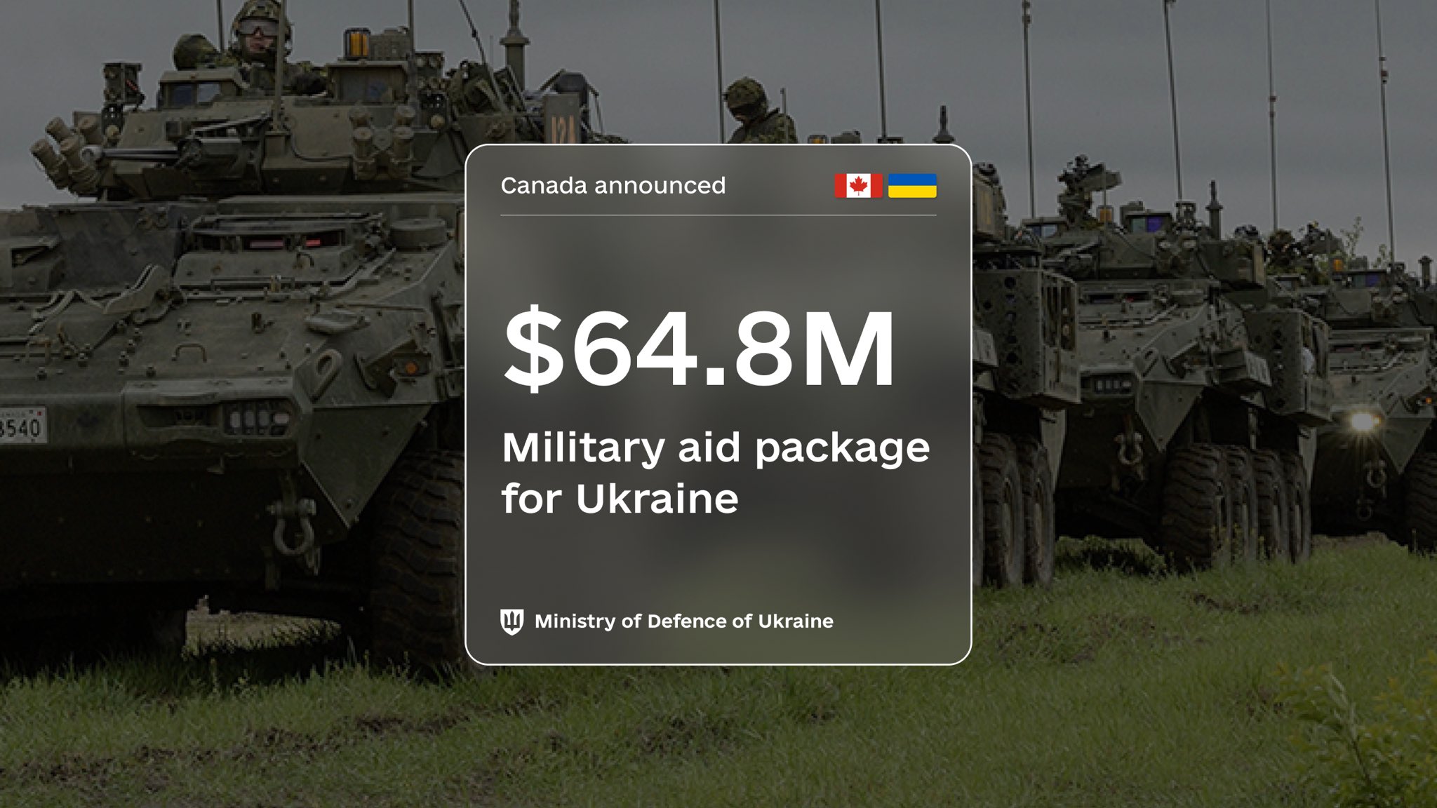 Canada announces $64.8M for Ukraine