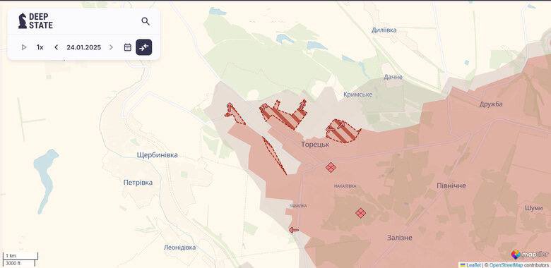 Russians advance toward Toretsk and three other towns