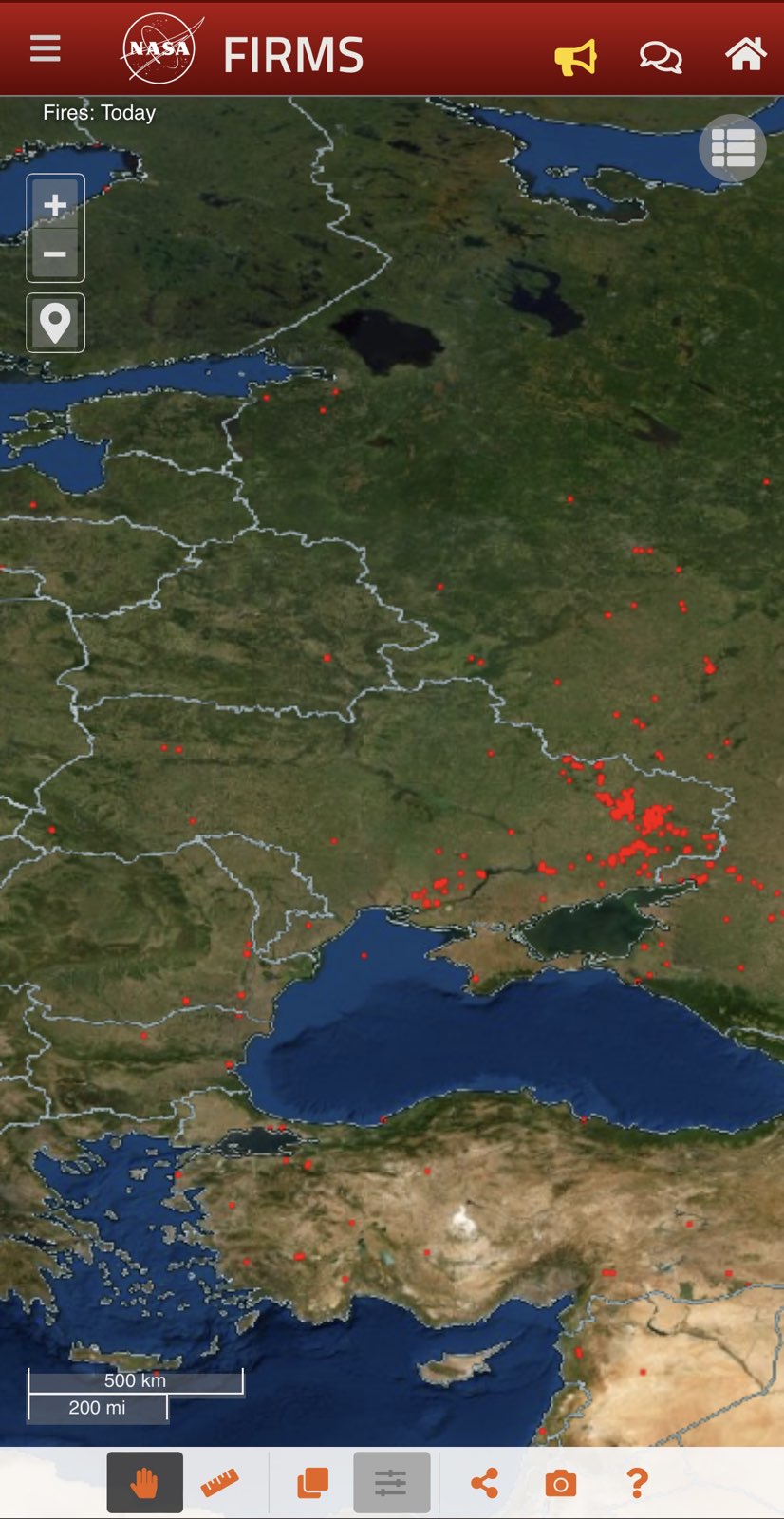 Russian war crimes destruction from space, halted by brave warriors and international coalition.