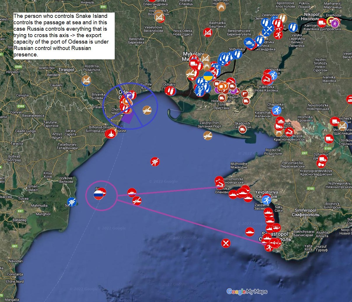 Strategic control of Snake Island and Sevastopol in Black Sea