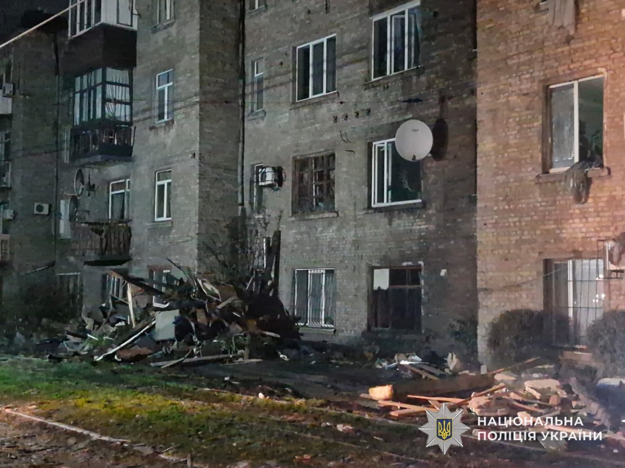 Russian drone attack damages apartment in Kamianske, one dead, eight injured