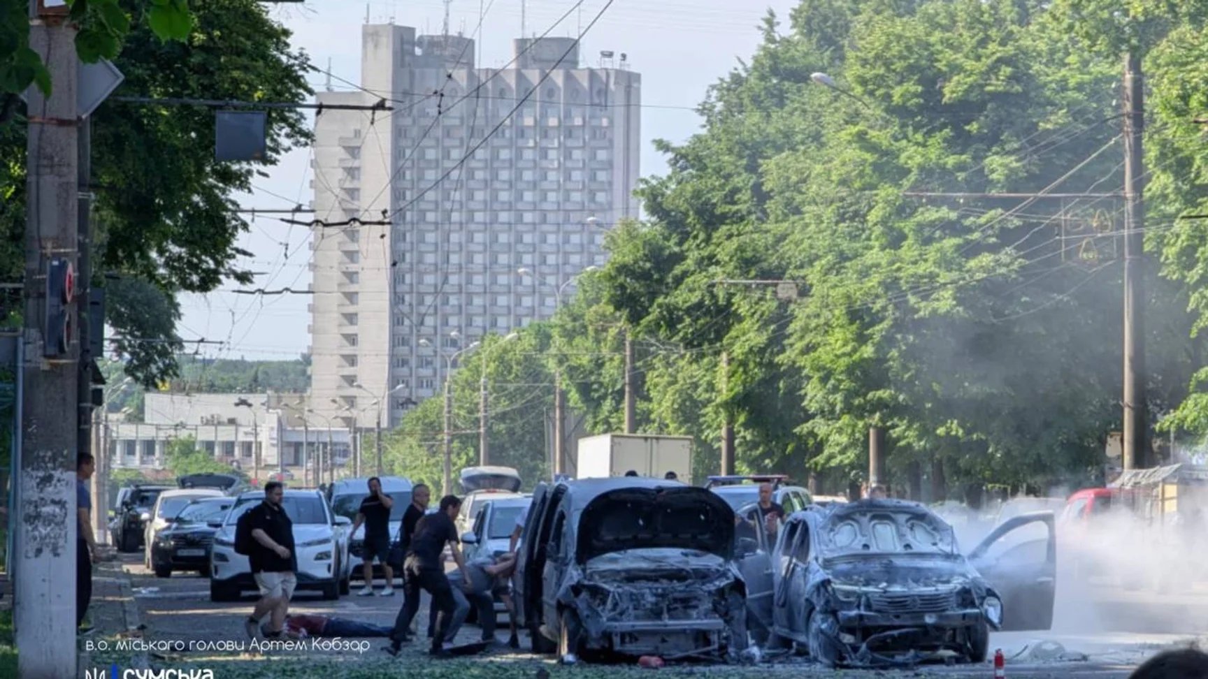 In Sumy center, people died from a strike