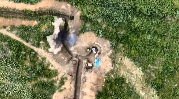 Direct hit on the occupier from a drone by 59th OMPBr fighters