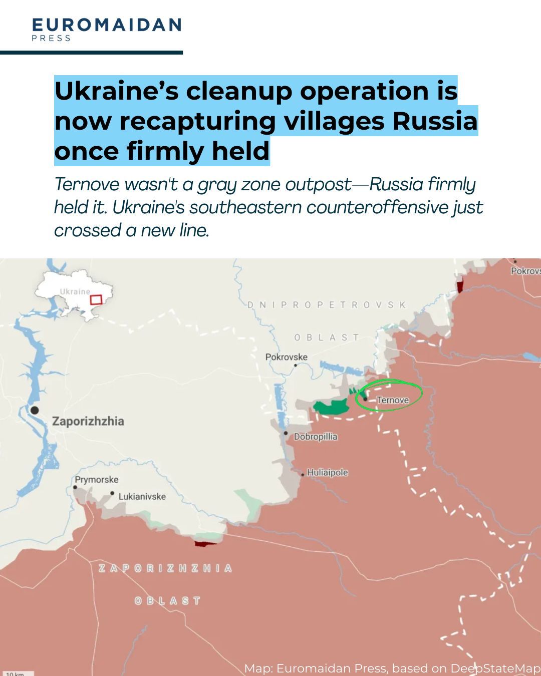 Ukraine repousse Russie hors de Ternove