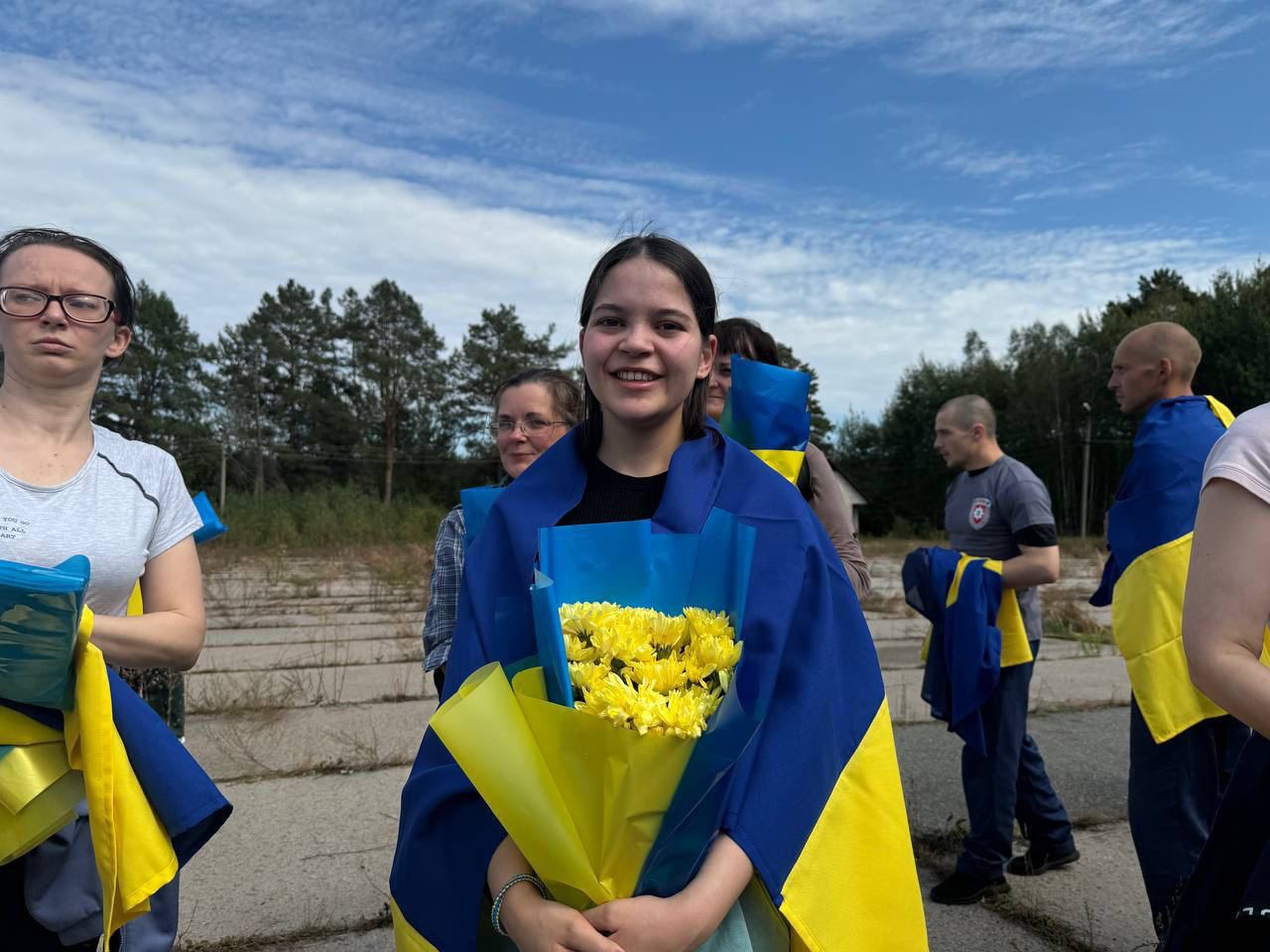 Welcome home! Many freed after over two years in Russian captivity.