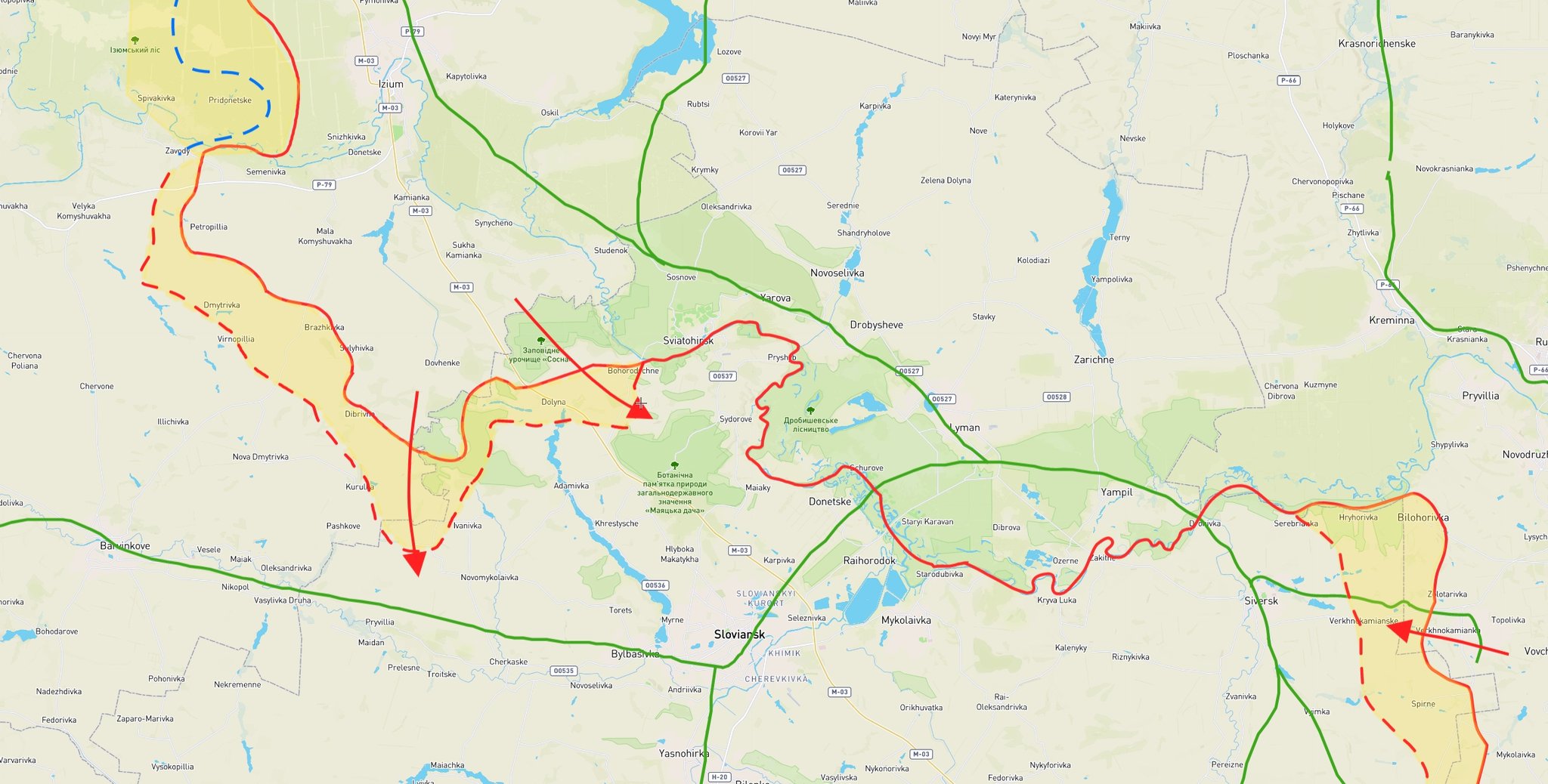 Russian advance along SD river aims to buffer Izium-Slovyansk railroad