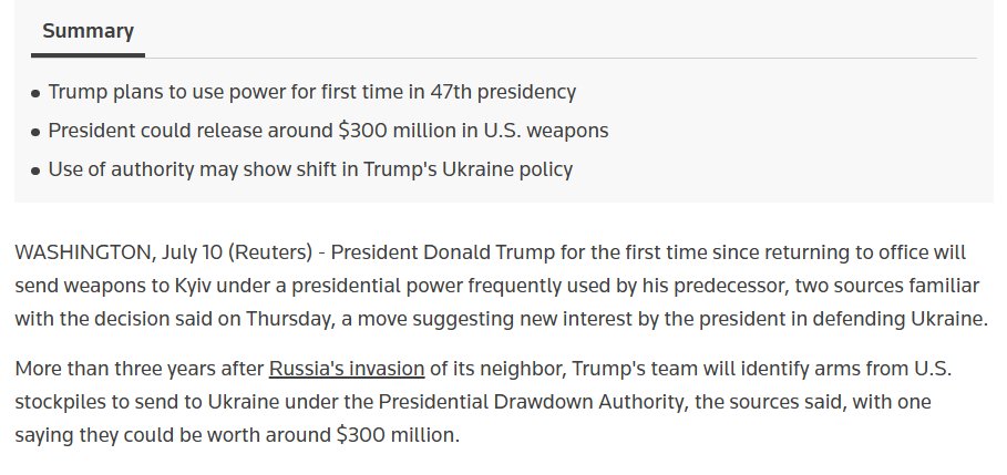 Trump ready to resume military aid to Ukraine