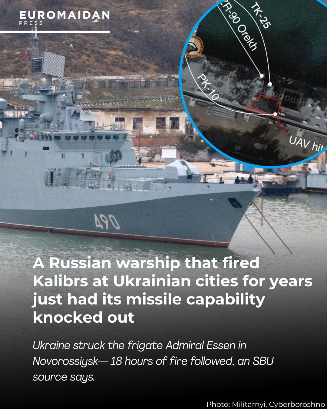 Ukraine strikes Russian warship Admiral Essen