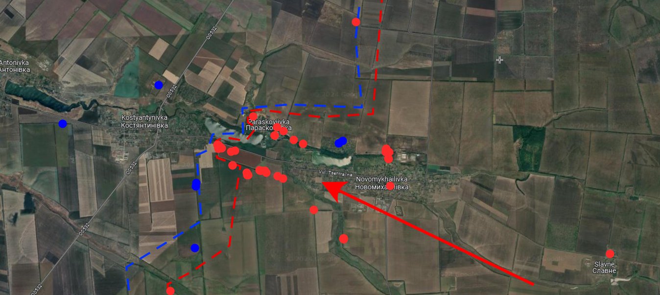Kostyantynivkam: 74 tanks, 150 IFVs/AVFs lost, mostly near Novomykhailivka.