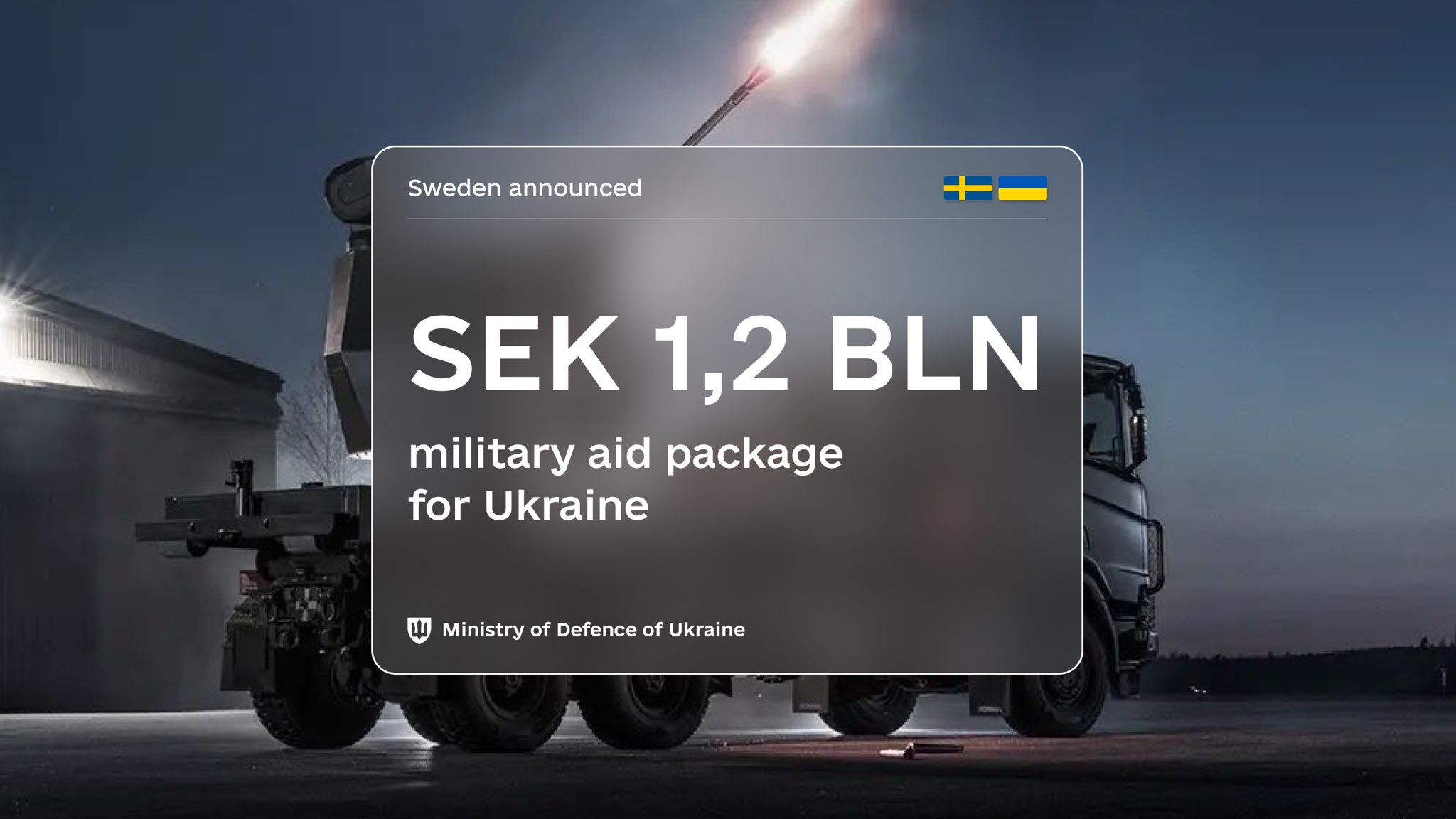 Sweden pledges 1.2B SEK military aid to Ukraine, TRIDON Mk2 included
