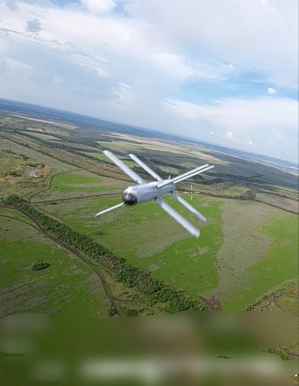 Russian Lancet drone flies meters from Ukrainian reconnaissance UAV