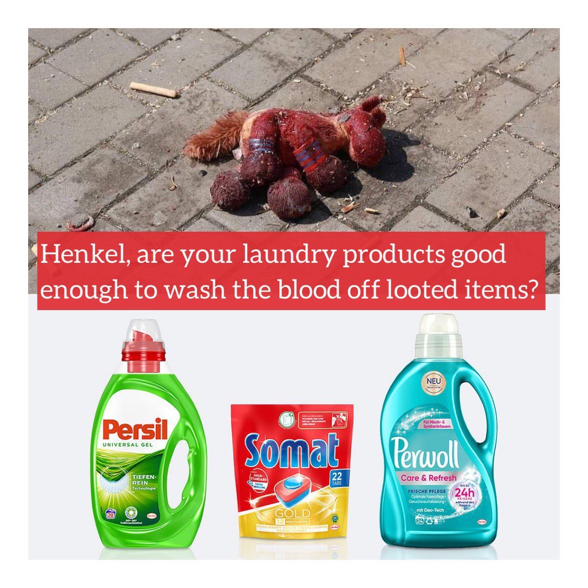 Henkel: Blood money and greed won’t wash away stains of collaboration.