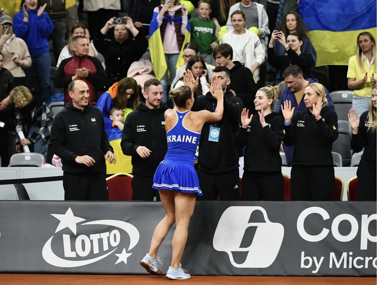 Marta Kostyuk wins point; Russia hits Kyiv tennis complex
