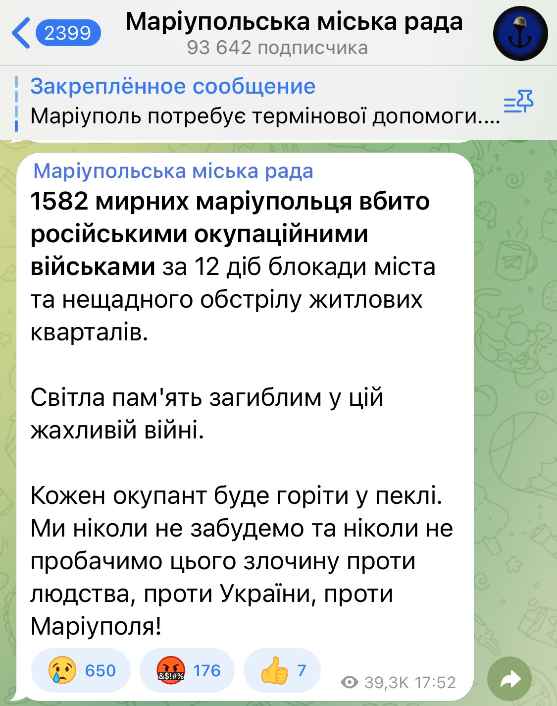 Russia is exterminating Russian-speaking Mariupol residents