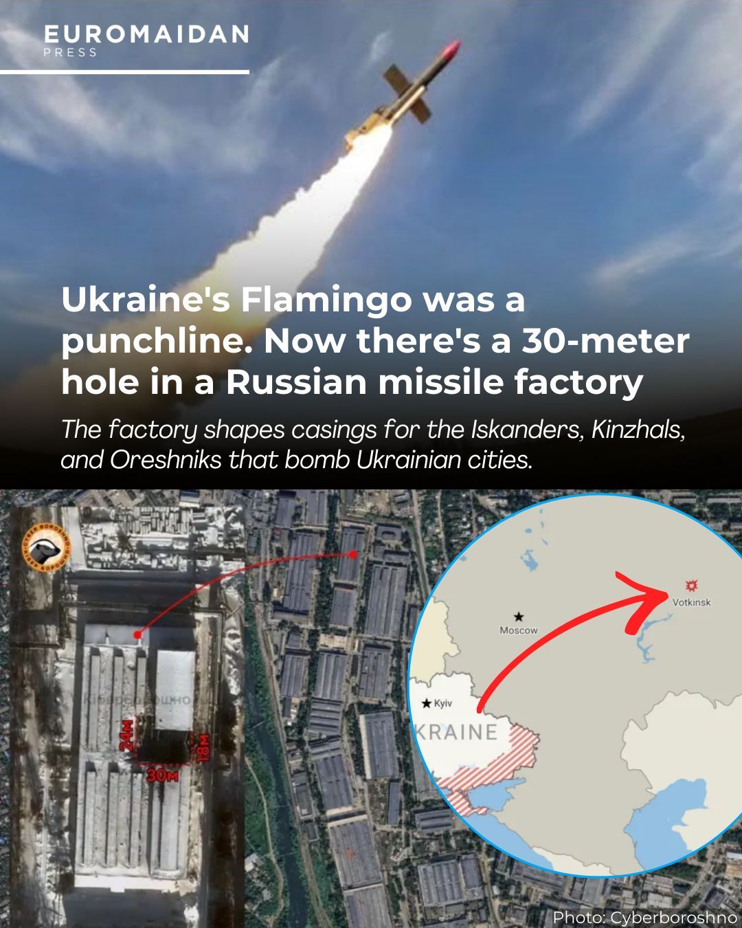 Flamingo Missile’s 1,400 km Strike Cripples Russian Missile Factory
