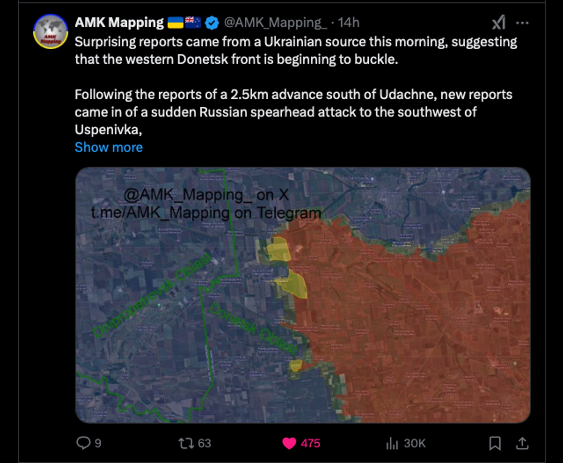 Russian advances near Pokrovsk and Novooleksandriivka