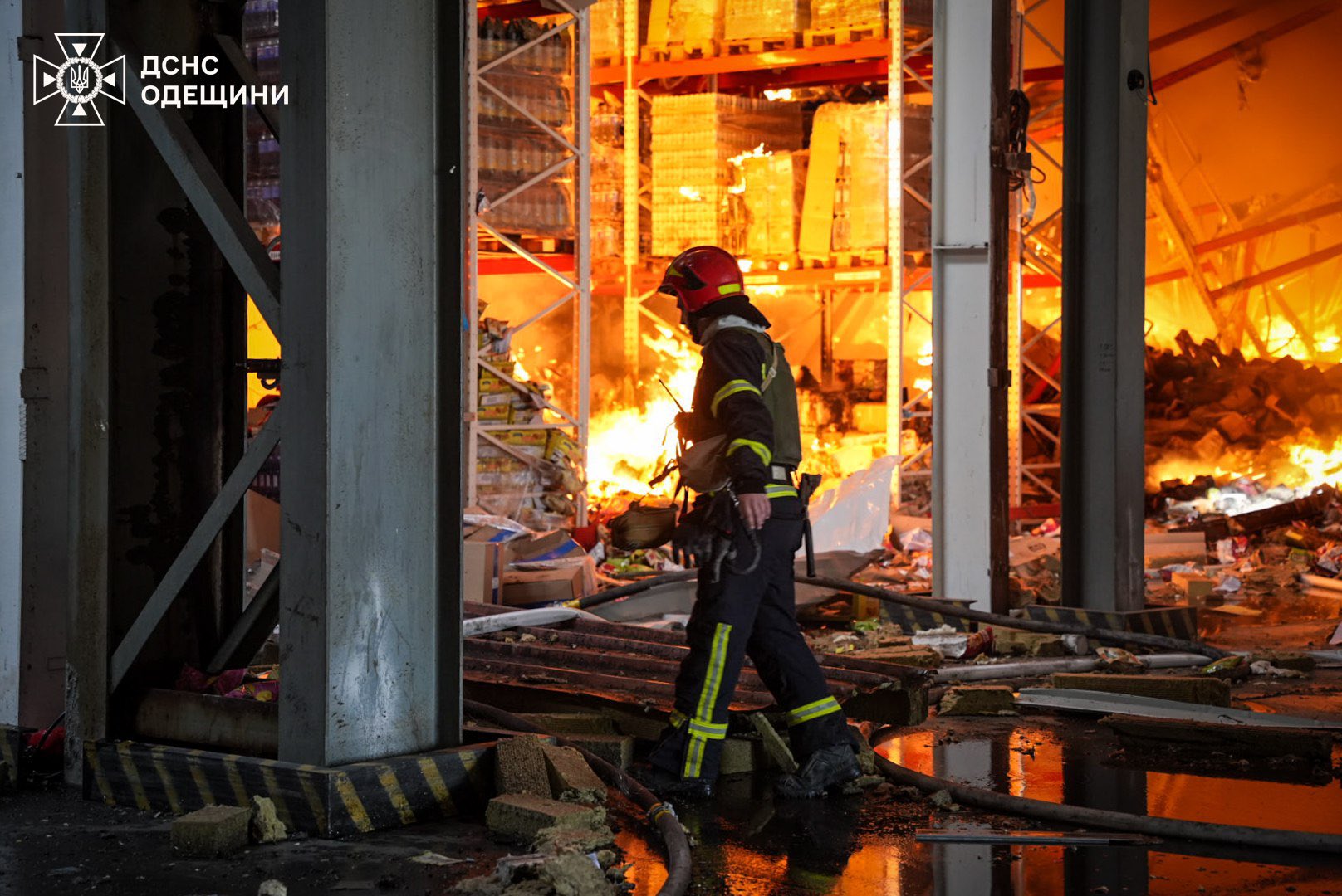 Russian attack on Odesa warehouse: 60 safe, fire covers 3,000 sq m
