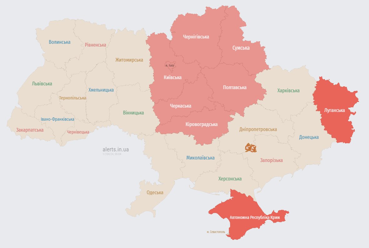 Missiles from Chernihiv region heading to Kyiv region, Kyiv urgently to shelters