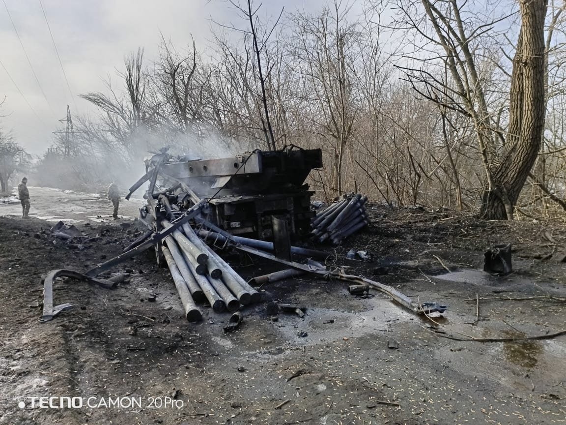 Destroyed Russian Zemledeliye engineering reconnaissance fire complex on front