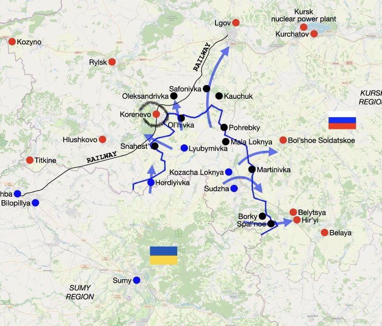 Russian Z-bloggers report battles for Korenevo in Kursk region