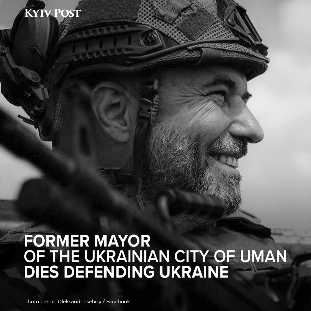 Former Uman Mayor Oleksandr Tsebriy Killed on Front Lines