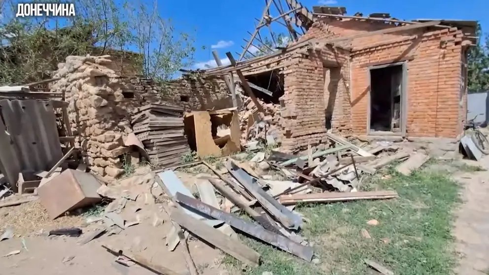 Russian forces carried out an air strike on the village of Oleksiyevo-Druzhkivka