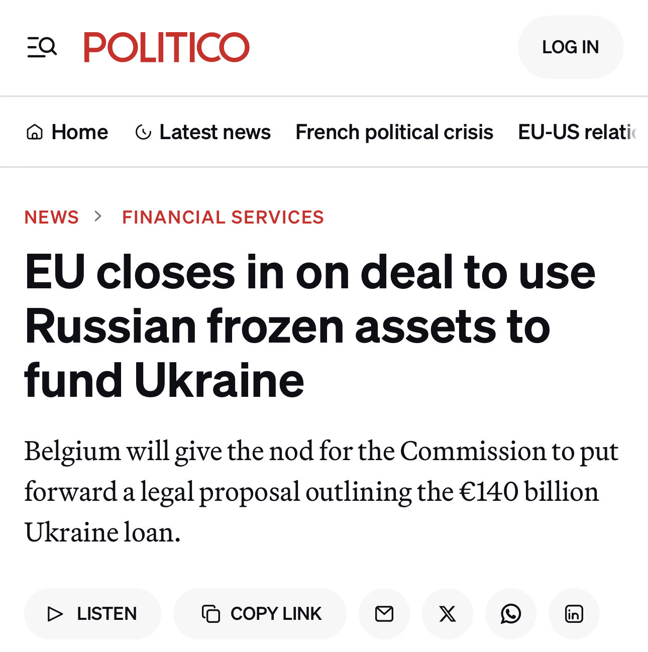 UE proche d’un accord pour financer l’Ukraine