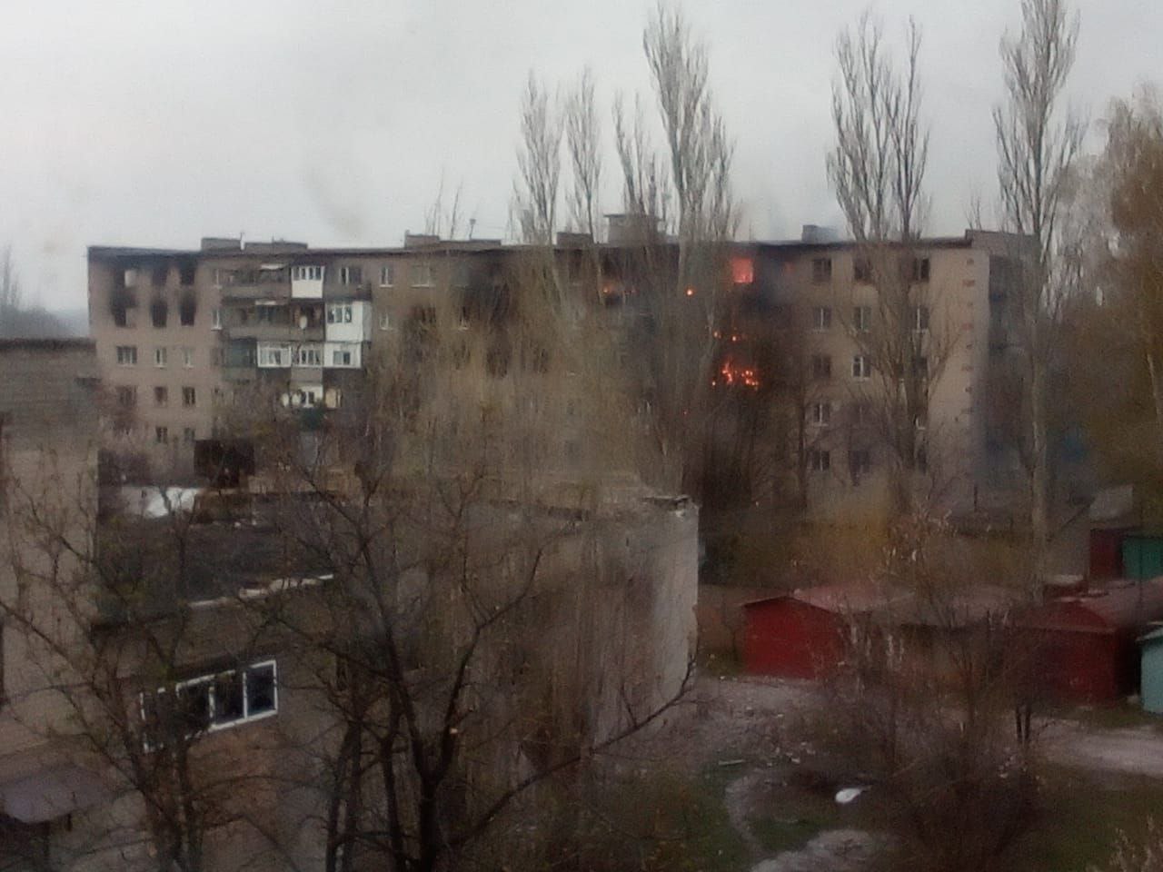 Shelling causes fire in Popasna