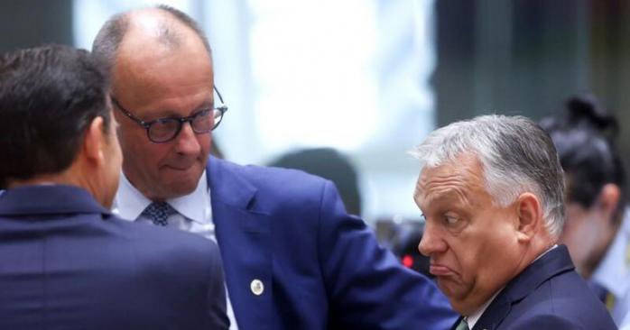 Merz condemns Orbán’s blocking of €90bn aid for Ukraine as unacceptable.