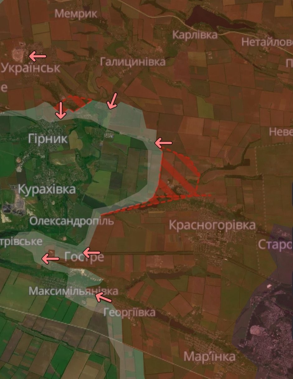 Enemy fully occupies Krasnohorivka, advances near Hirnyk, Lyubimivka