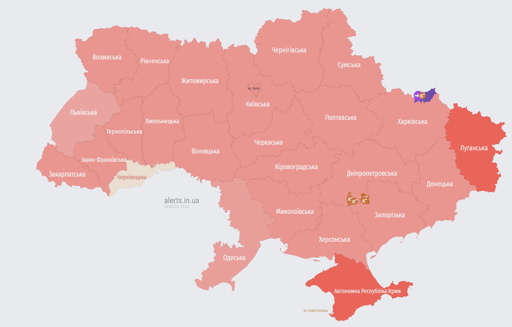 Missile threat across Ukraine