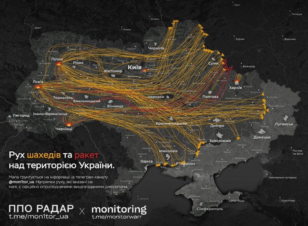 Ukrainian airspace this night.