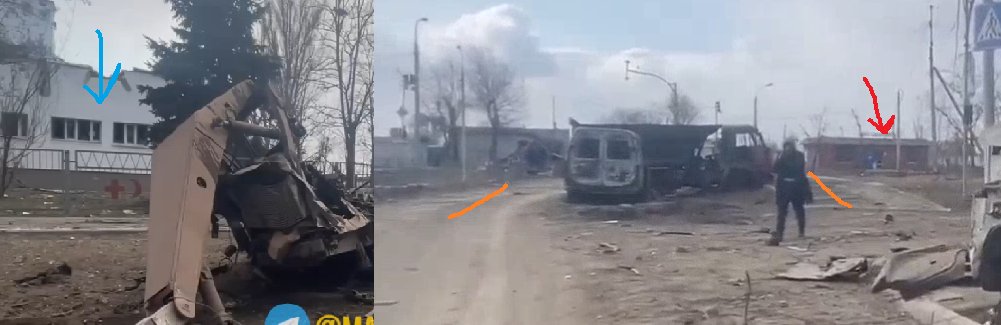 Mariupol regional hospital geolocation video start