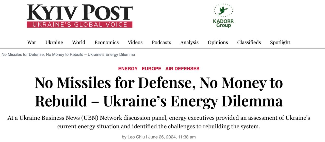DTEK dénonce l’inégalité missiles russes vs ukrainiens