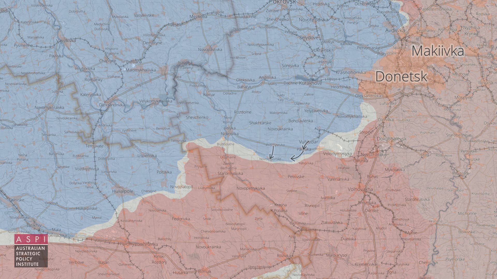 Ukrainian advances in southern Donbas by Vuledar in 2022
