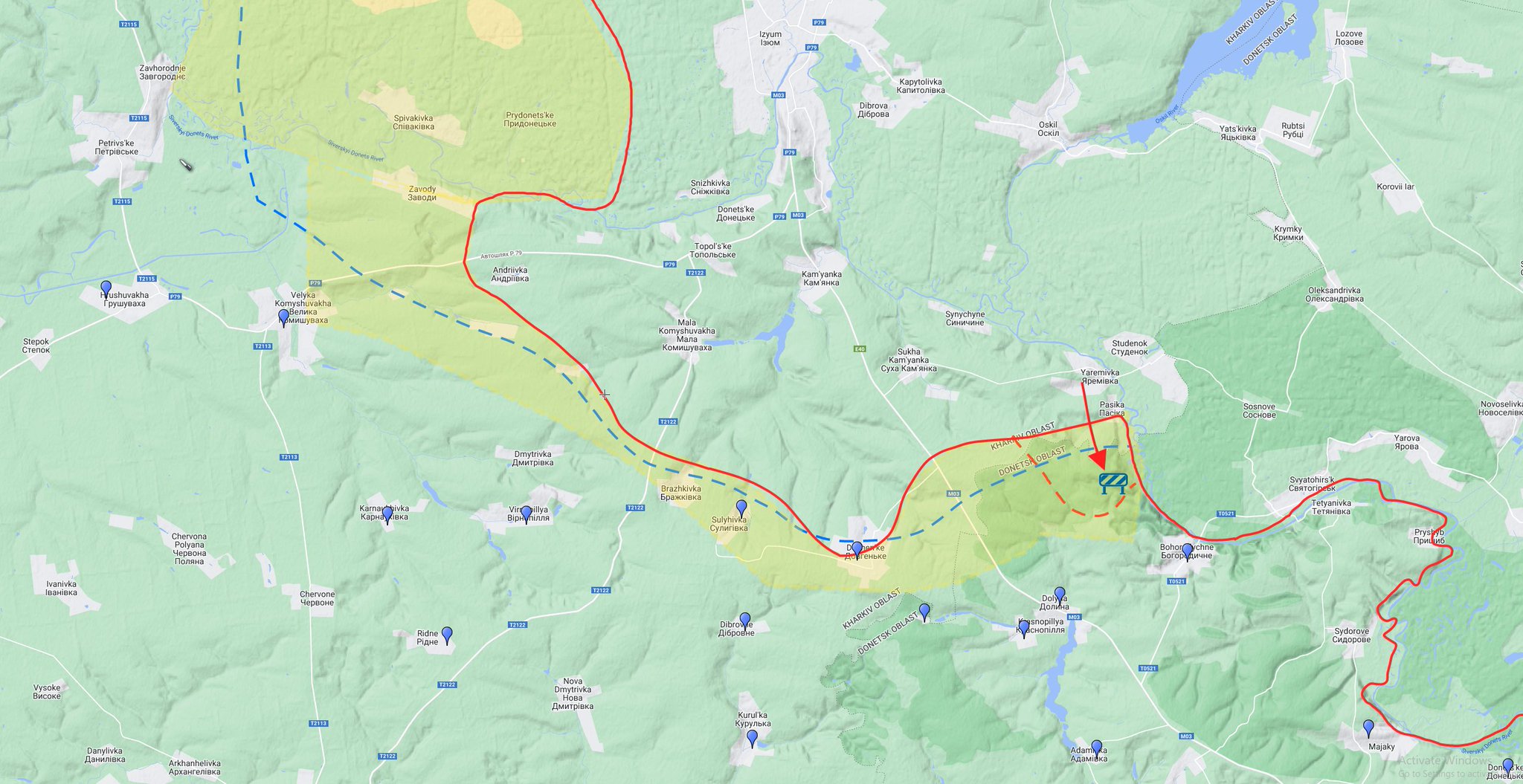 Russian advance near Bohorodychne fails
